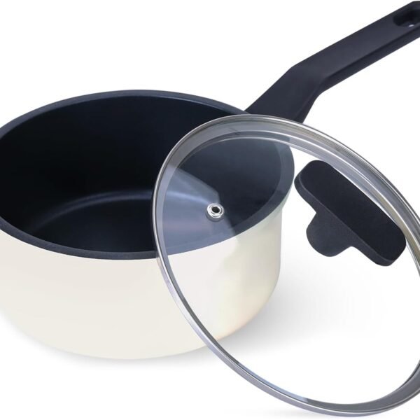 Large black ceramic coated stockpot