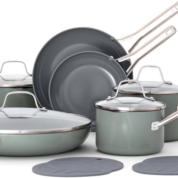 12 piece ceramic non stick cookware set