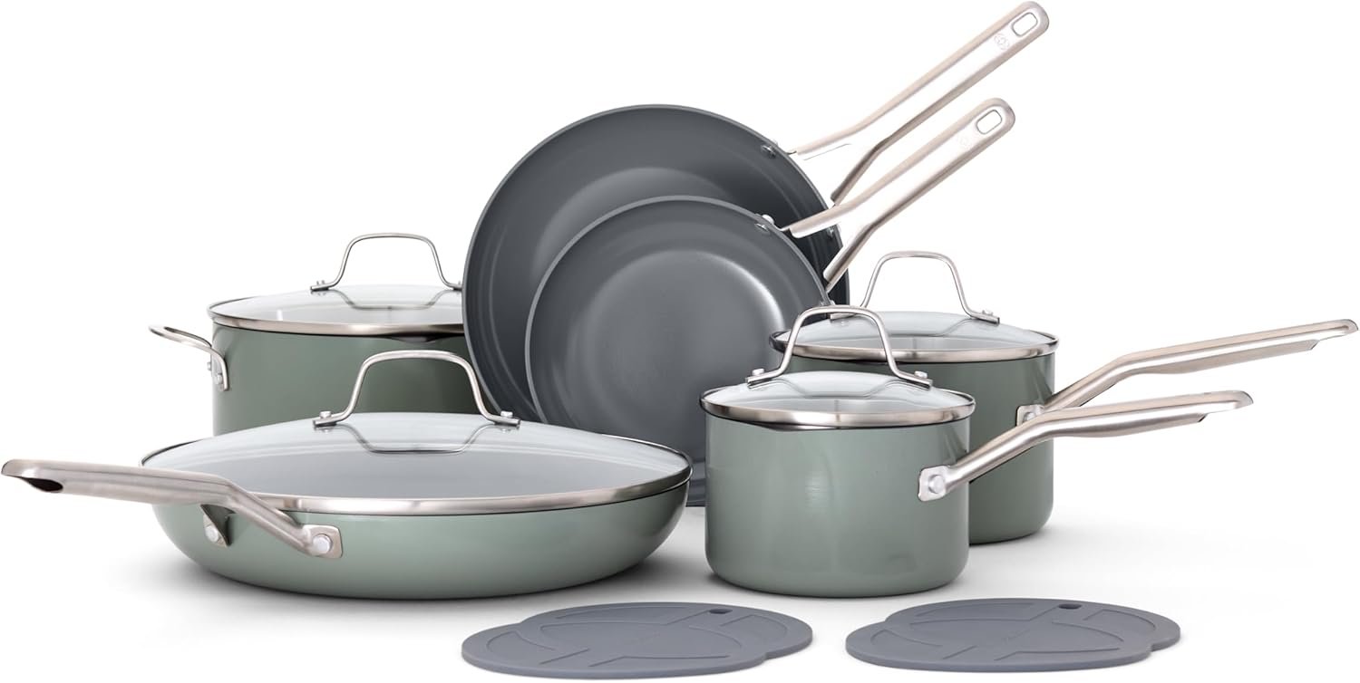 12 piece ceramic non stick cookware set