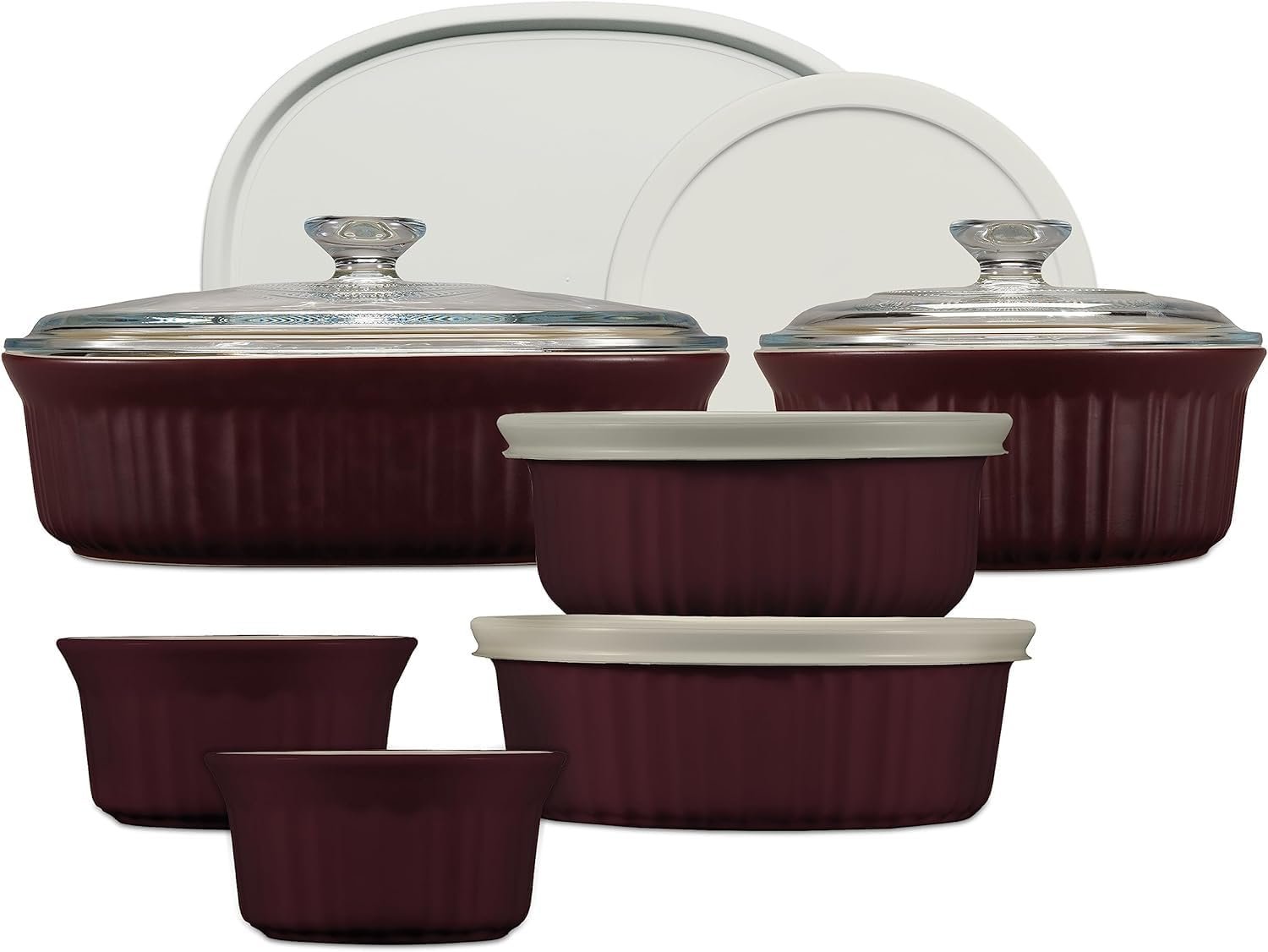 Ceramic baking dish set with lid