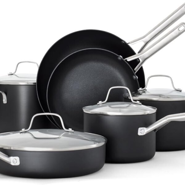 10 piece hard anodized non stick cookware set