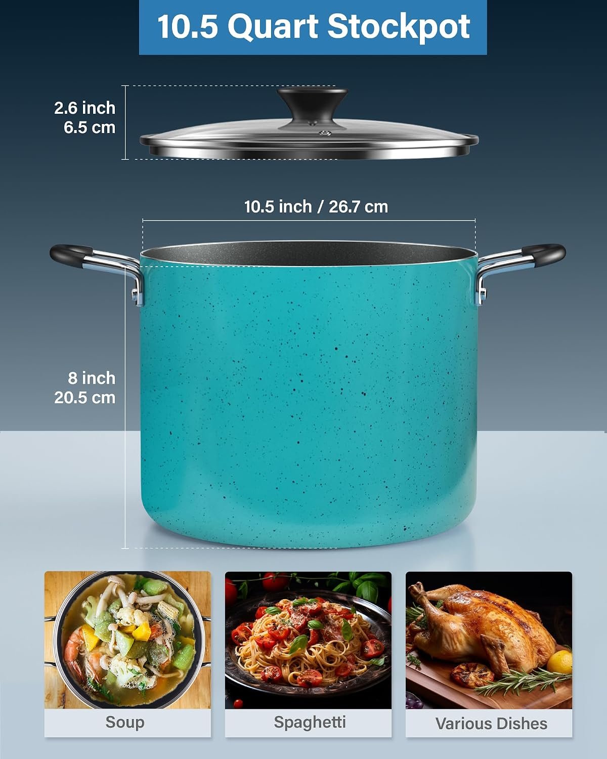 White ribbed cast iron Dutch oven Image 2
