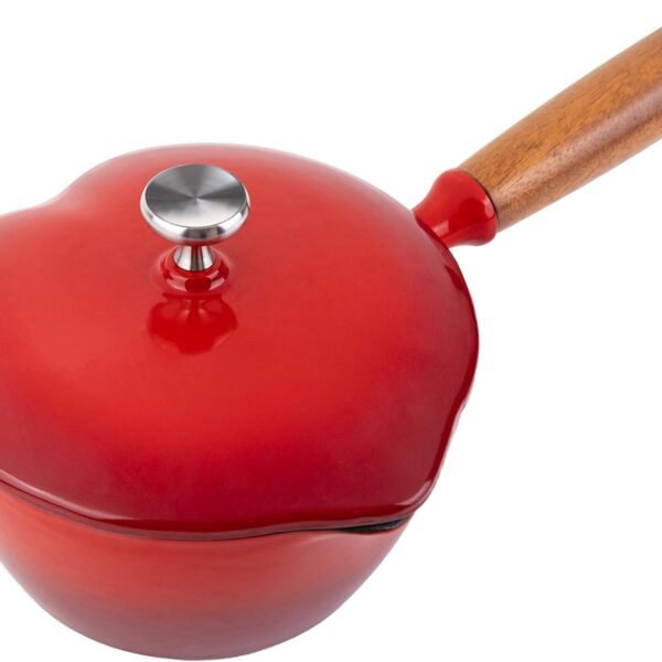 Small Red Heart Shaped Enameled Soup Pot