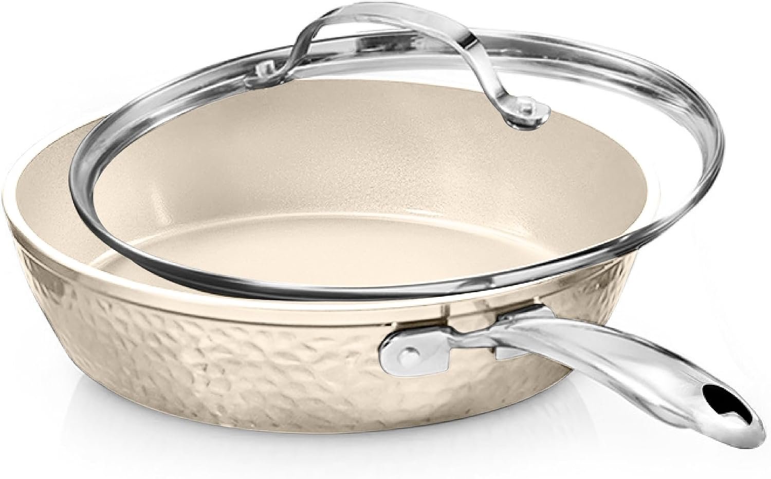 Hammered finish non stick frying pan