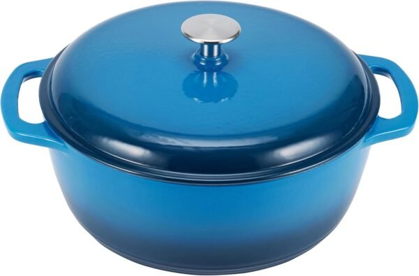 Blue Enameled Cast Iron Stew Pot
