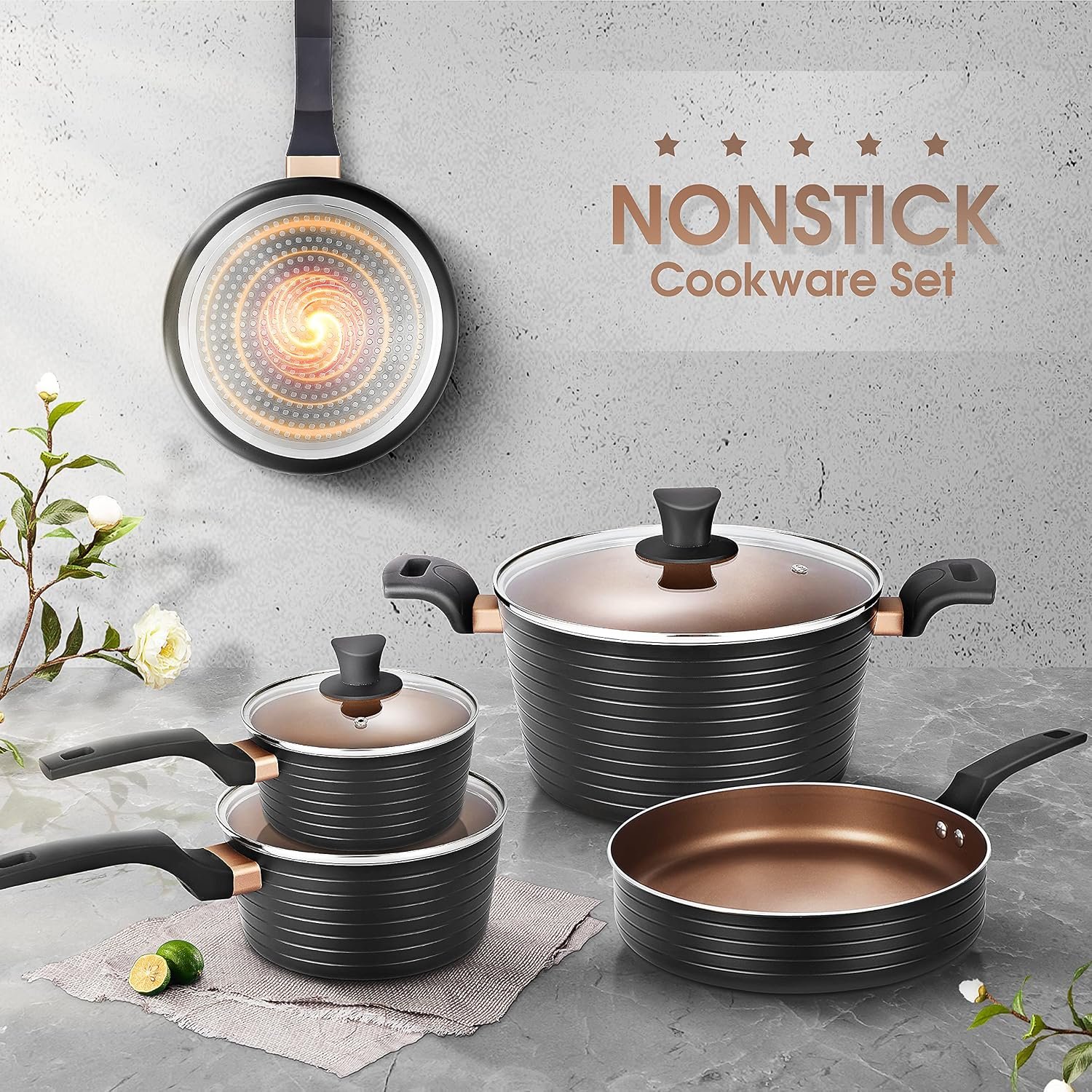 9 Piece Non Stick Cookware Set Image 2